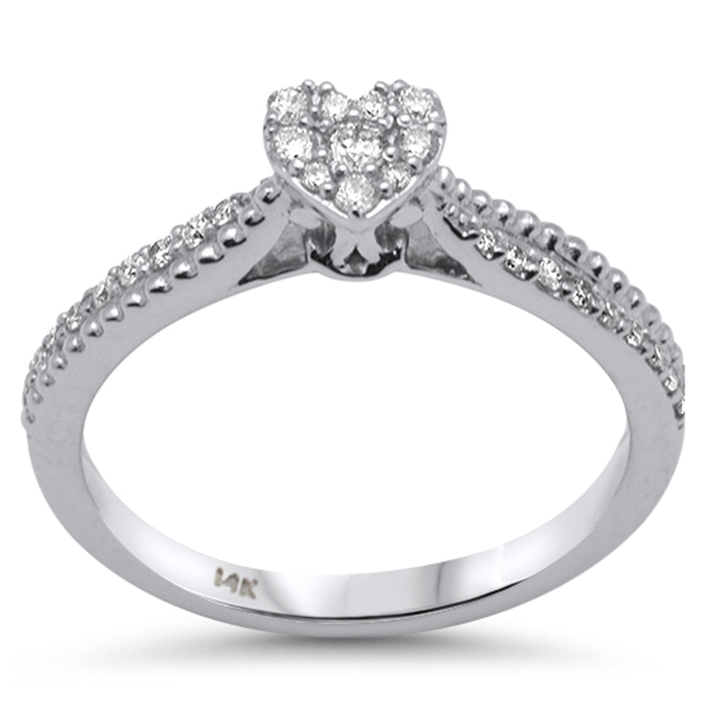 Muse Jewelry .23ct G SI 14K White Gold Diamond Heart Shaped Engagement Ring Size 6.5