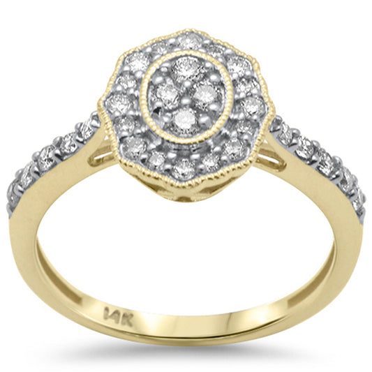 Muse Jewelry .53ct G SI 14K Yellow Gold Diamond Filligree Engagement Ring Size 6.5