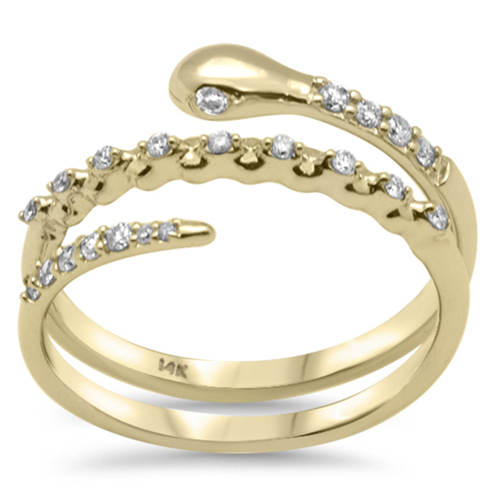 Muse Jewelry .21ct G SI 14K Yellow Gold Diamond Snake Wrap Around Band Ring Size 6.5