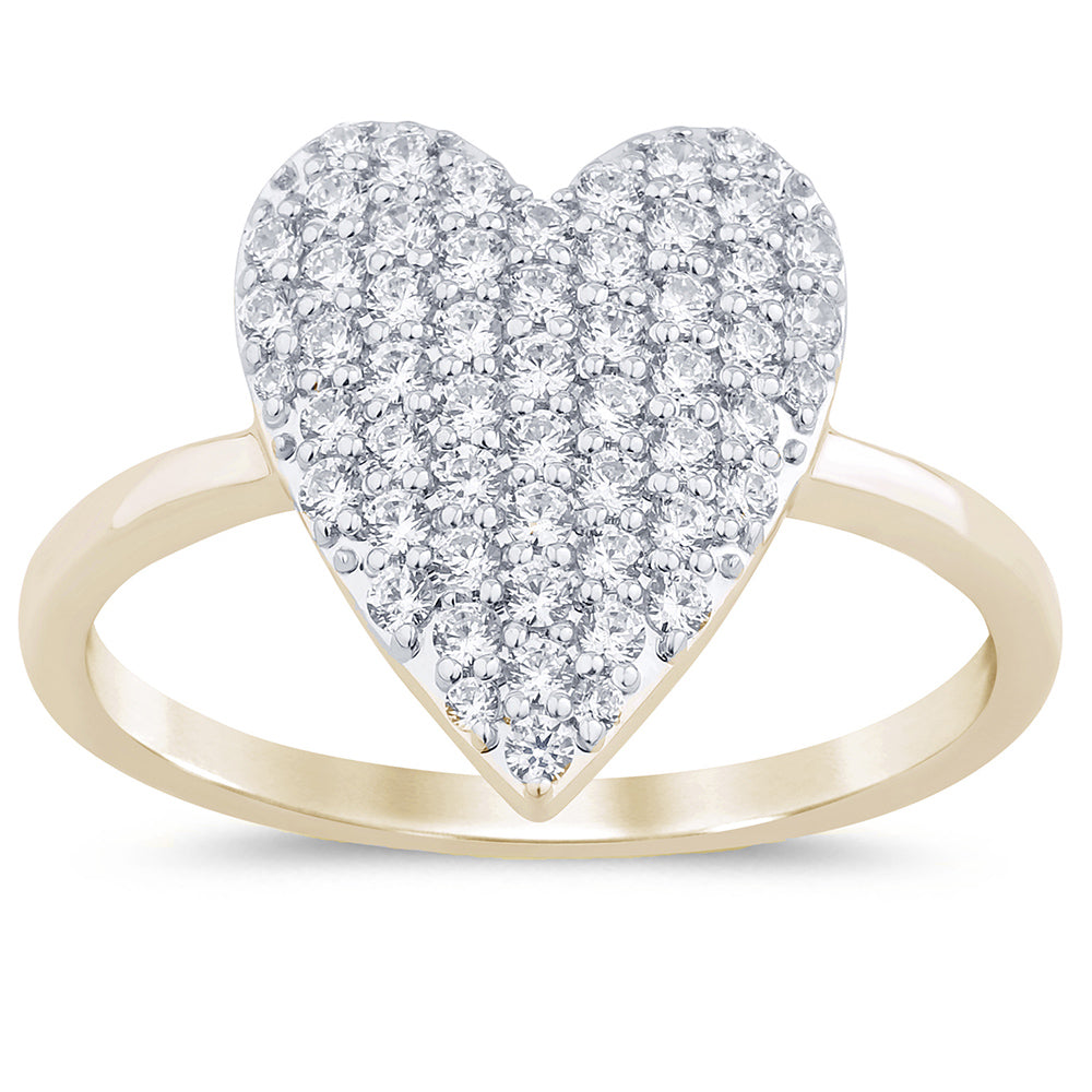 Muse Jewelry .58ct G SI 14K Yellow Gold Diamond Heart Shaped Ring Size 6.5