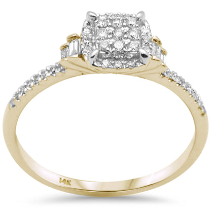 Muse Jewelry .21ct G SI 14K Yellow Gold Round & Baguette Diamond Engagement Ring Size 6.5