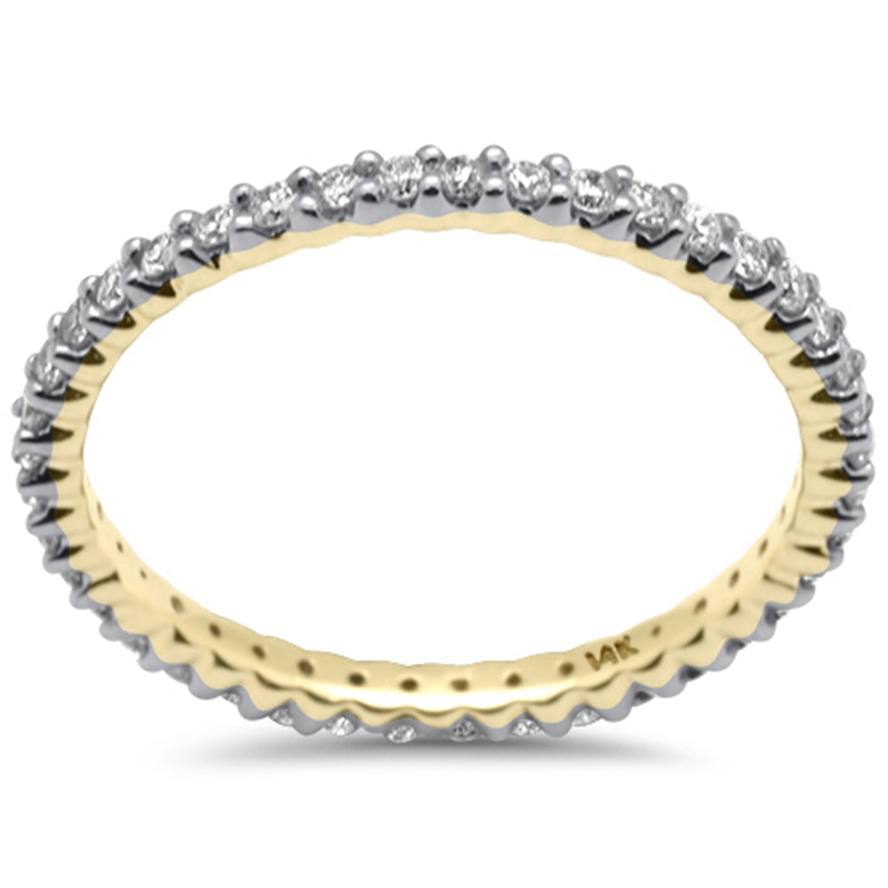 Muse Jewelry .51ct G SI 14K Yellow Gold Diamond Eternity Band Ring Size 6.5