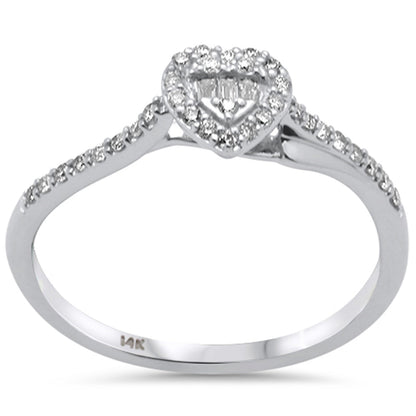 Muse Jewelry .18ct G SI 14K White Gold Round & Baguette Diamond Engagement Ring Size 6.5