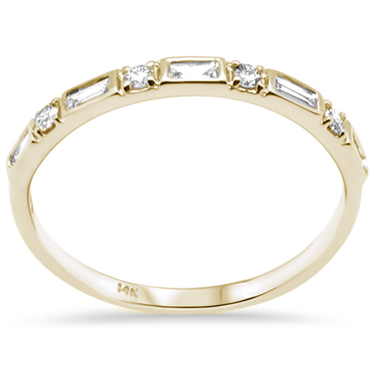 Muse Jewelry .27ct G SI 14K Yellow Gold Round & Baguette Diamond Band Ring Size 6.5