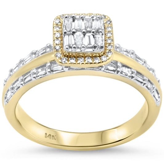 Muse Jewelry .40ct G SI 14K Yellow Gold Diamond Round & Baguette Engagement Ring Size 6.5