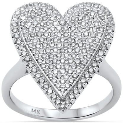 Muse Jewelry .76ct G SI 14K White Gold Diamond Heart Ring Size 6.5