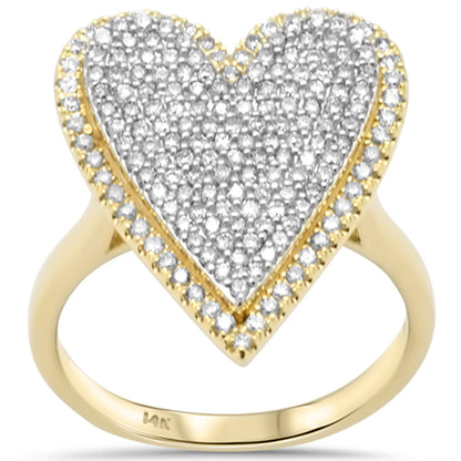 Muse Jewelry .79ct G SI 14K Yellow Gold Diamond Heart Ring Size 6.5