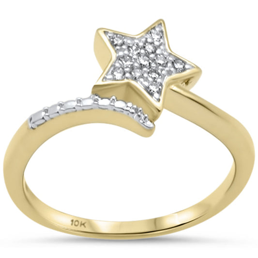 Muse Jewelry .09ct G SI 10K Yellow Gold Diamond Star Ring Size 6.5