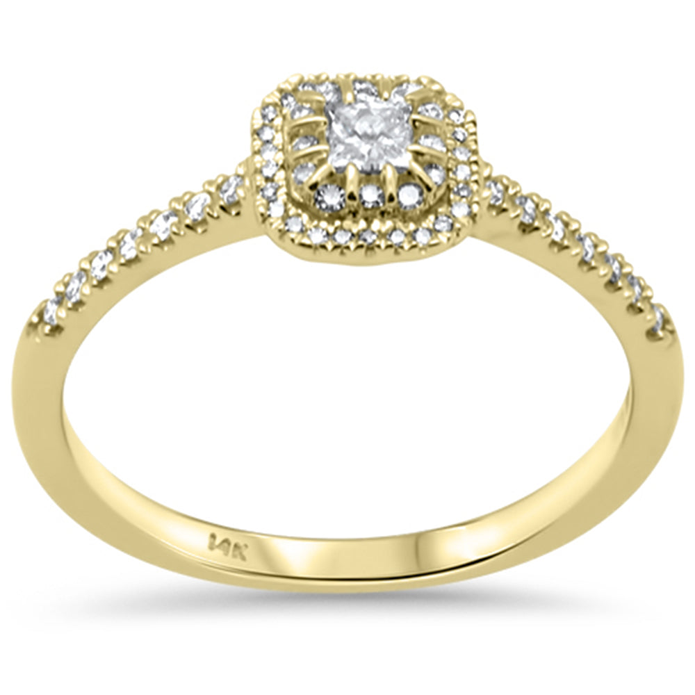 Muse Jewelry .25ct G SI 14K Yellow Gold Diamond Princess Cut & Round Diamond Engagement Ring Size 6.5