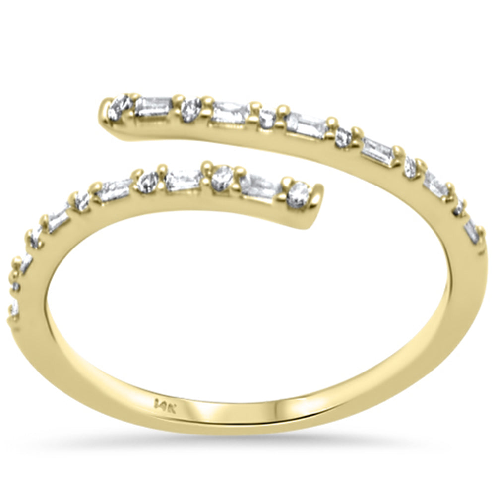 Muse Jewelry .18ct G SI 14K Yellow Gold Diamond Round & Baguette Wrap Around Ring Size 6.5