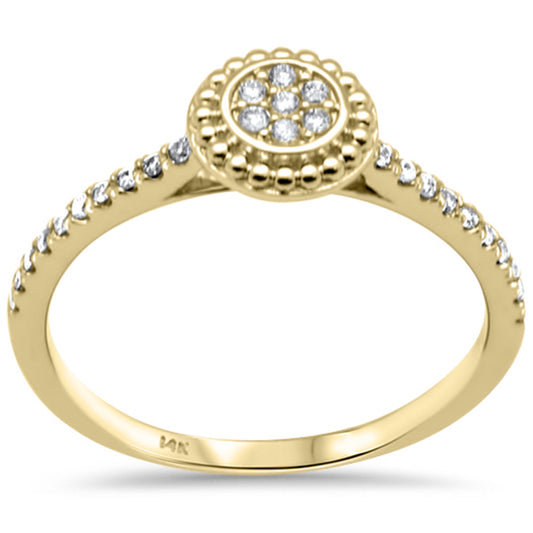 Muse Jewelry .16ct G SI 14K Yellow Gold Diamond Round Engagement Ring Size 6.5