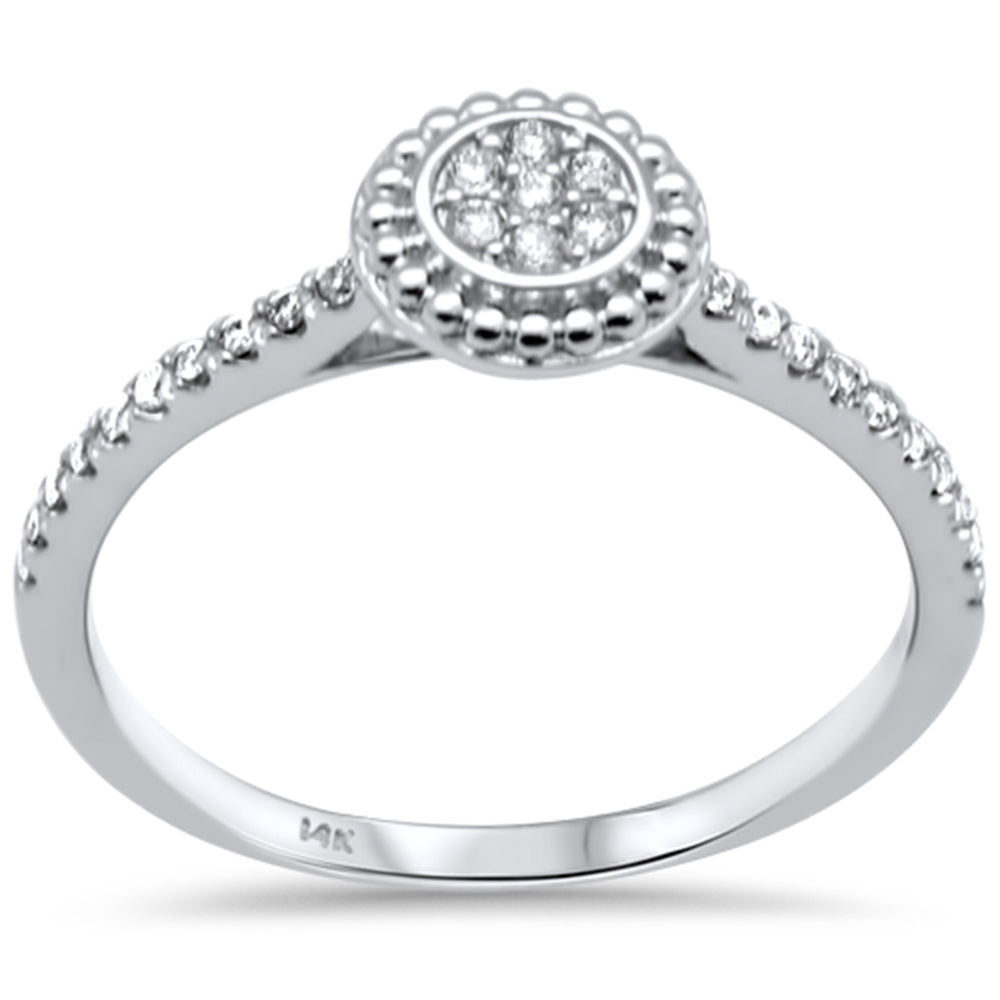 Muse Jewelry .16ct G SI 14K White Gold Diamond Round Engagement Ring Size 6.5