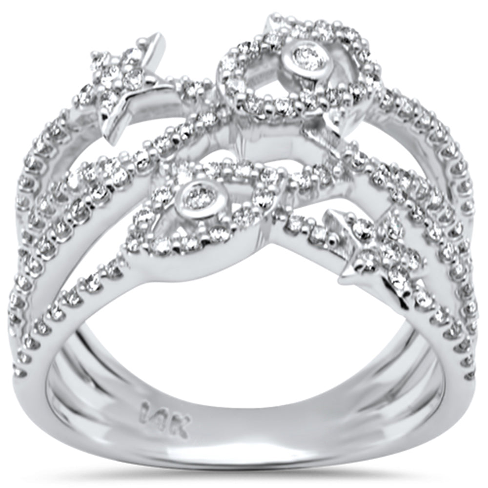 Muse Jewelry .54ct G SI 14K White Gold Diamond Multi Shape Band Ring Size 6.5