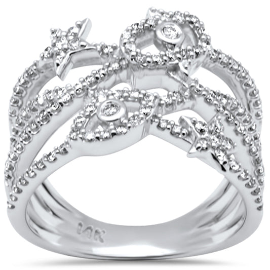 Muse Jewelry .54ct G SI 14K White Gold Diamond Multi Shape Band Ring Size 6.5