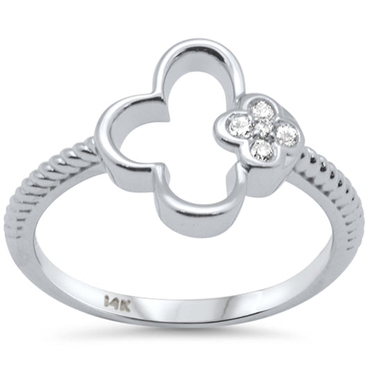 Muse Jewelry .07ct G SI 14K White Gold Diamond Flower Ring Size 6.5