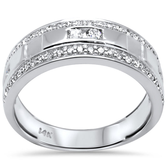 Muse Jewelry .77ct G SI 14K White Gold Diamond Men's Band Ring Size 10
