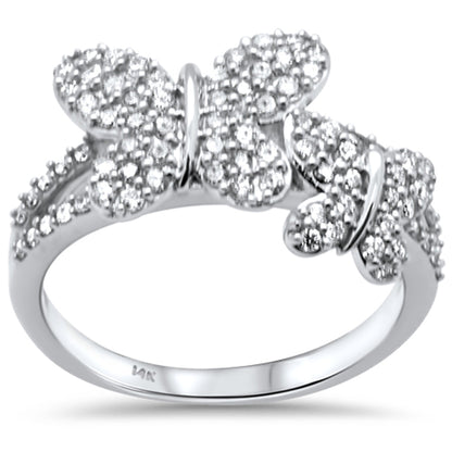 Muse Jewelry .64ct G SI 14K White Gold Diamond Butterfly Ring Size 6.5
