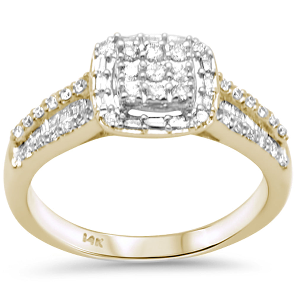 Muse Jewelry .51ct G SI 14K Yellow Gold Diamond Round & Baguette Engagment Ring Size 6.5