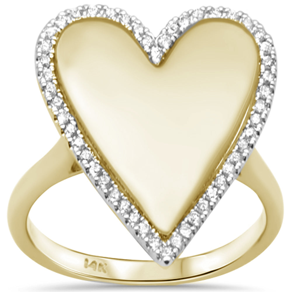 Muse Jewelry .22ct G SI 14K Yellow Gold Diamond Heart Ring Size 6.5