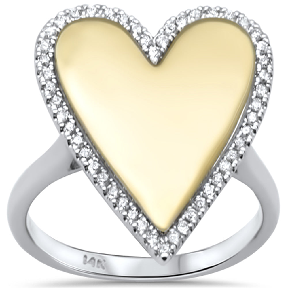 Muse Jewelry .21ct G SI 14K Two ToneDiamond Heart Ring Size 6.5