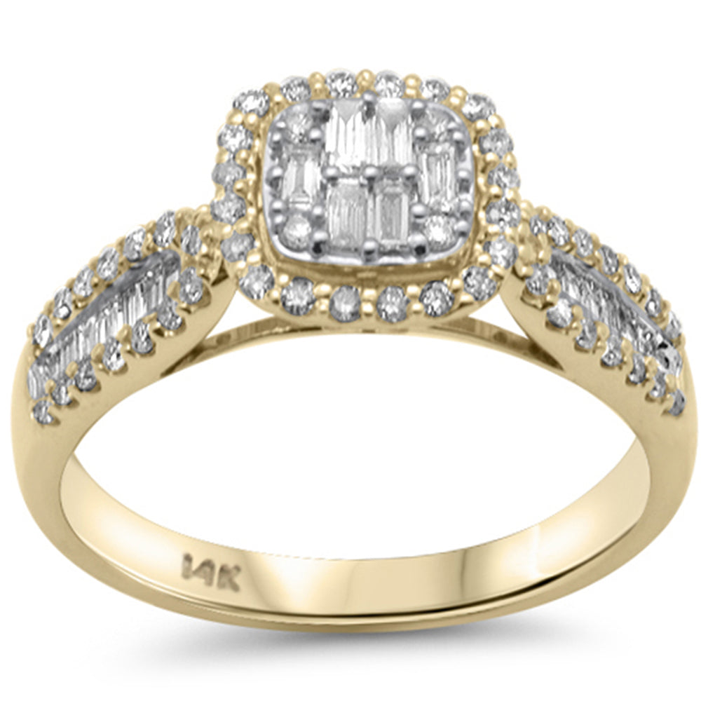 Muse Jewelry .54ct G SI 14K Yellow Gold Diamond Round & Baguette Engagment Ring Size 6.5