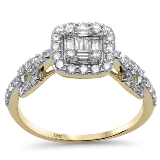 Muse Jewelry .58ct G SI 14K Yellow Gold Diamond Round & Baguette Engagment Ring Size 6.5