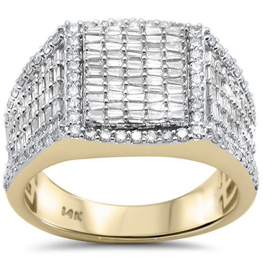 Muse Jewelry 1.45ct G SI 14K Yellow Gold Diamond Round & Baguette Men's Band Ring Size 10