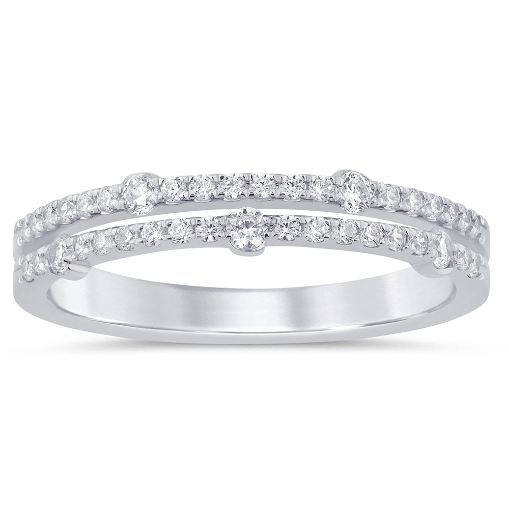 Muse Jewelry .32ct G SI 14K White Gold Diamond Band Ring Size 6.5