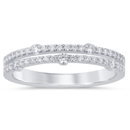 Muse Jewelry .32ct G SI 14K White Gold Diamond Band Ring Size 6.5