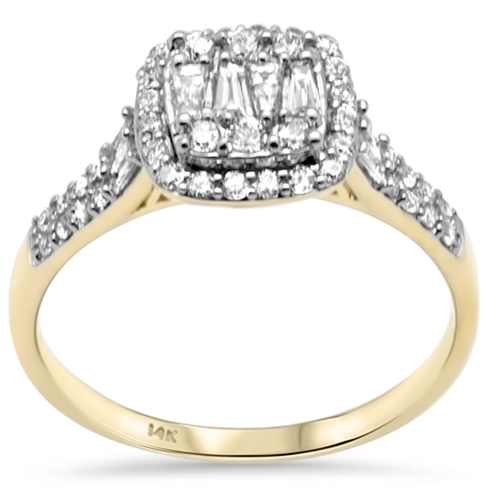 Muse Jewelry .50ct G SI 14K Yellow Gold Round & Baguette Diamond Engagement Ring Size 6.5