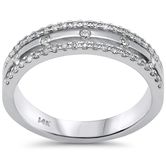 Muse Jewelry .31ct G SI 14K White Gold Diamond Trendy Anniversary Wedding Band Ring Size 6.5