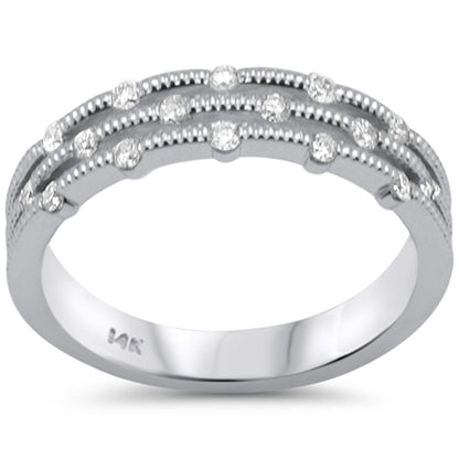 Muse Jewelry .26ct G SI 14K White Gold Diamond Beads Band Ring Size 6.5