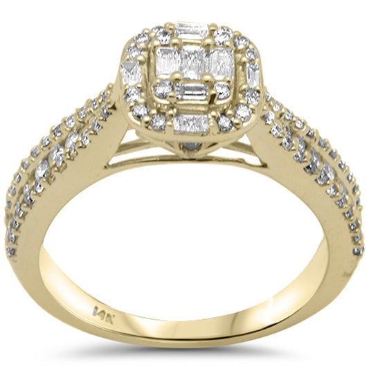 Muse Jewelry .62ct G SI 14K Yellow Gold Round & Baguette Diamond Engagement Ring Size 6.5