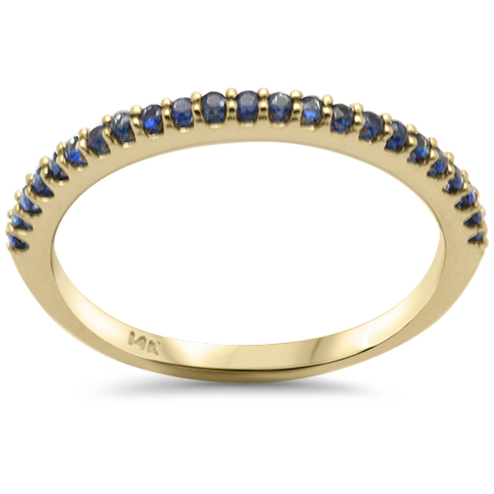 Muse Jewelry .23ct G SI 14K Yellow Gold Blue Sapphire Gemstone Band Ring Size 6.5