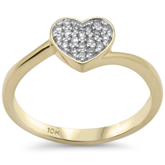 Muse Jewelry .12ct G SI 10K Yellow Gold Diamond Heart Band Ring Size 6.5