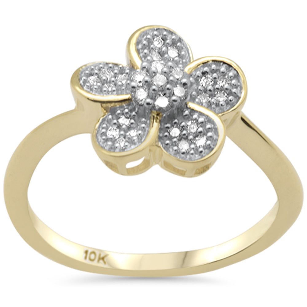 Muse Jewelry .17ct G SI 10K Yellow Gold Diamond Flower Ring Size 6.5