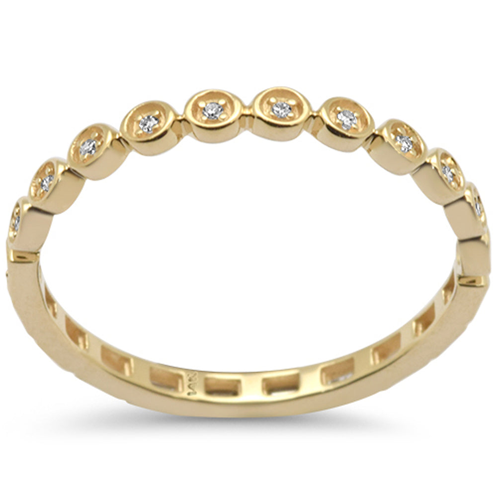 Muse Jewelry .17ct G SI 14K Yellow Gold Diamond Round & Baguette Eternity Band Ring Size 6.5