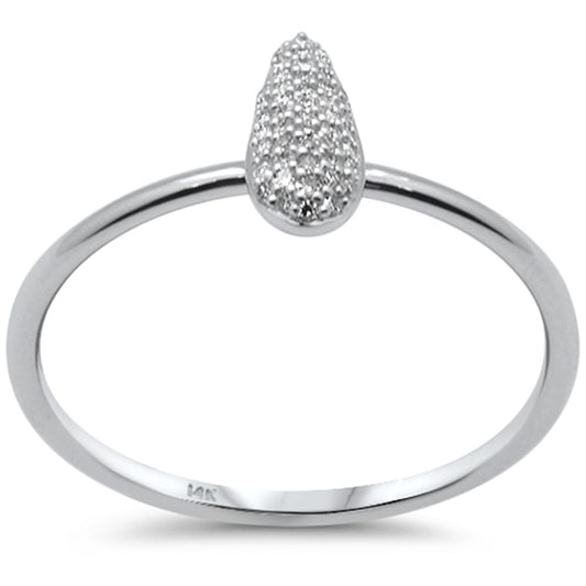 Muse Jewelry .09ct G SI 14K White Gold Diamond Pear Shaped Ring Size 6.5