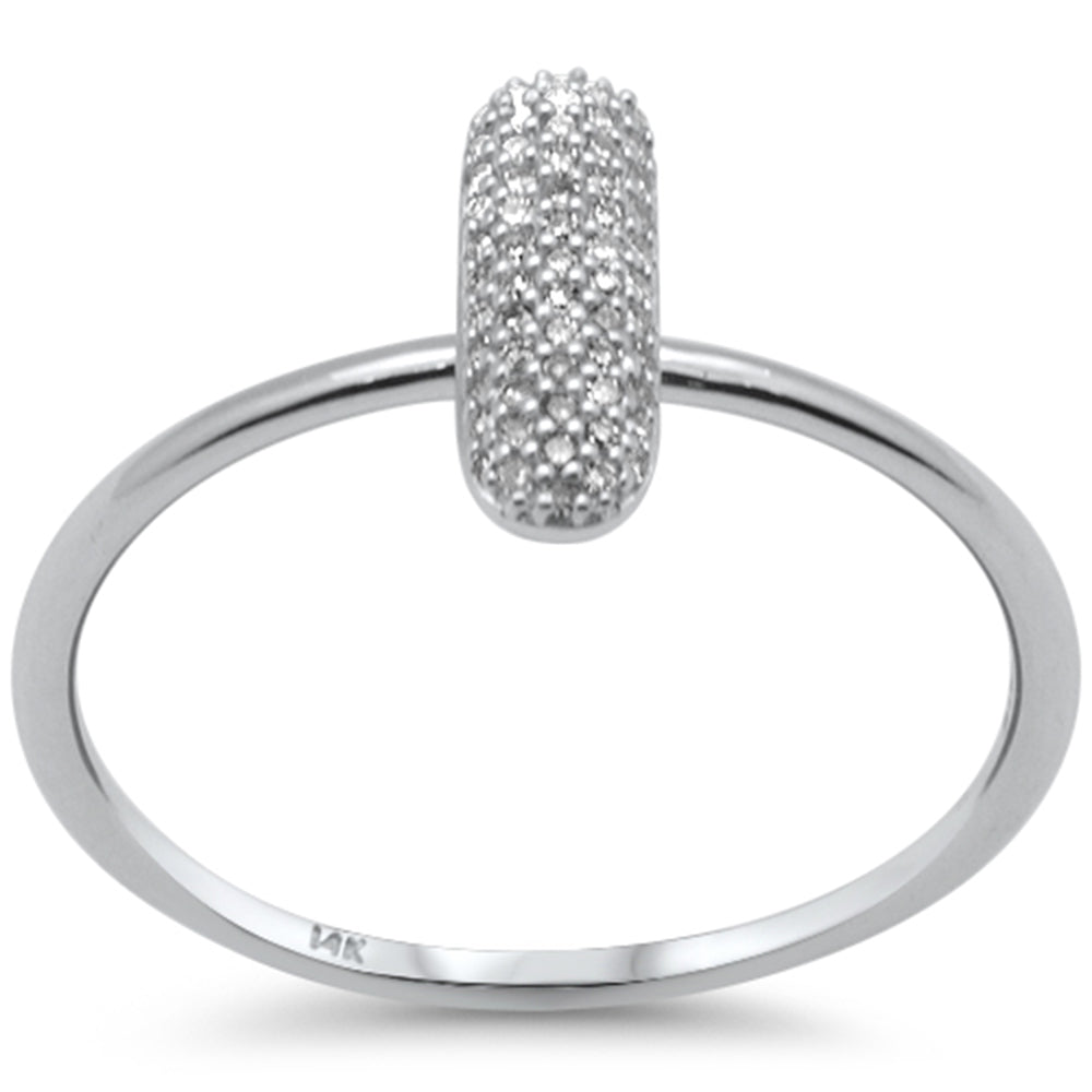 Muse Jewelry .10ct G SI 14K White Gold Diamond Line Bar Ring Size 6.5