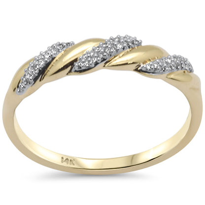 Muse Jewelry .08ct G SI 14K Yellow Gold Diamond Twisted Band Ring Size 6.5