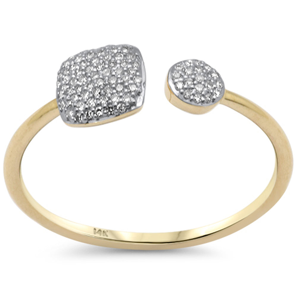 Muse Jewelry .13ct G SI 14K Yellow Gold Diamond Round & Cushion Shape Wrap Around Ring Size 6.5