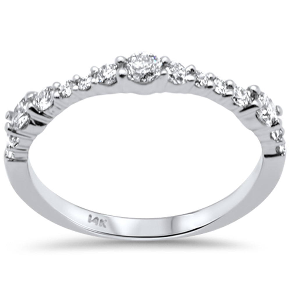 Muse Jewelry .49ct G SI 14K White Gold Round Diamond Band Ring Size 6.5