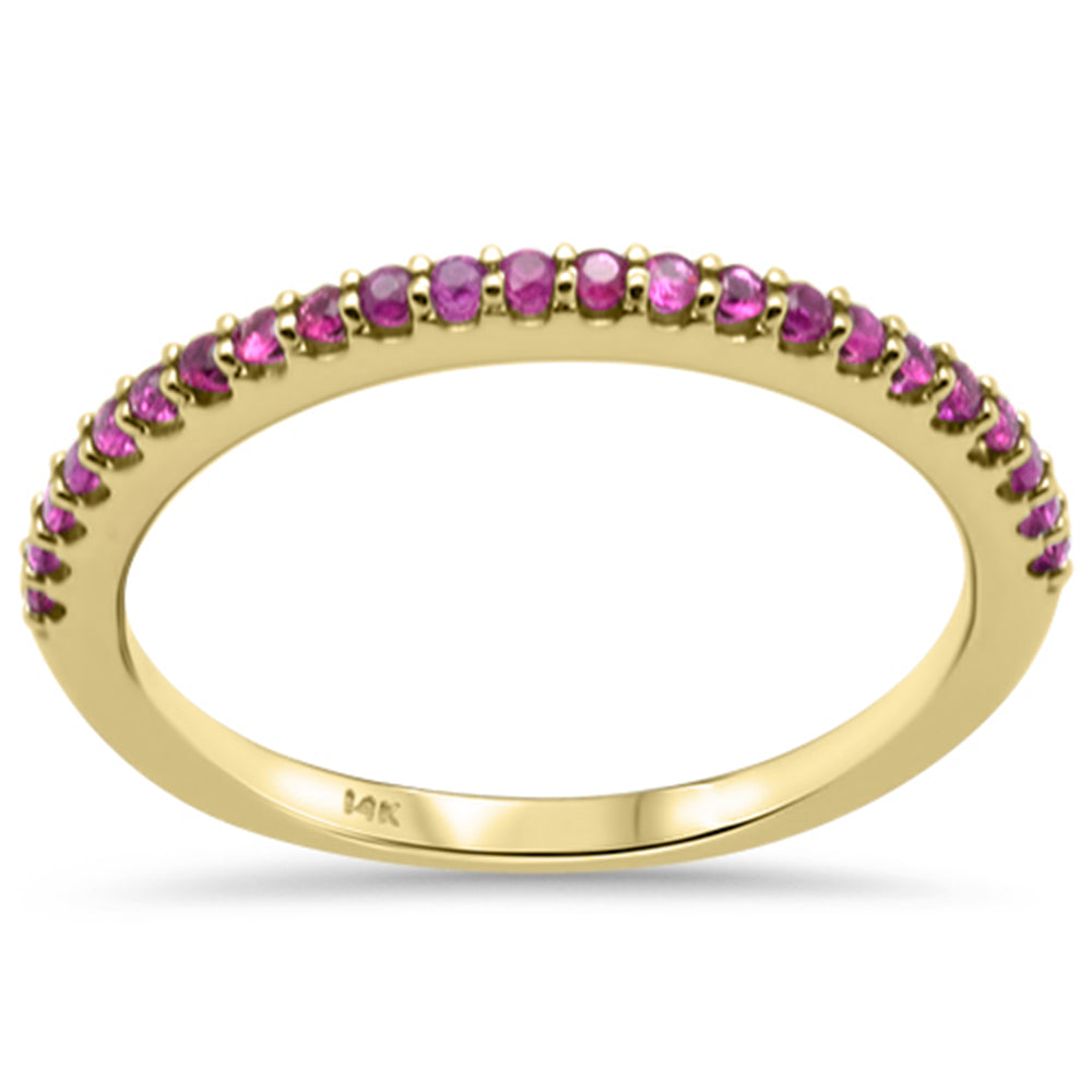 Muse Jewelry .23ct G SI 14K Yellow Gold Ruby Gemstone Band Ring Size 6.5