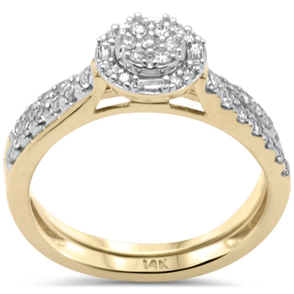 Muse Jewelry .48ct G SI 14K Yellow Gold Round Diamond Engagement Ring Bridal Set Size 6.5