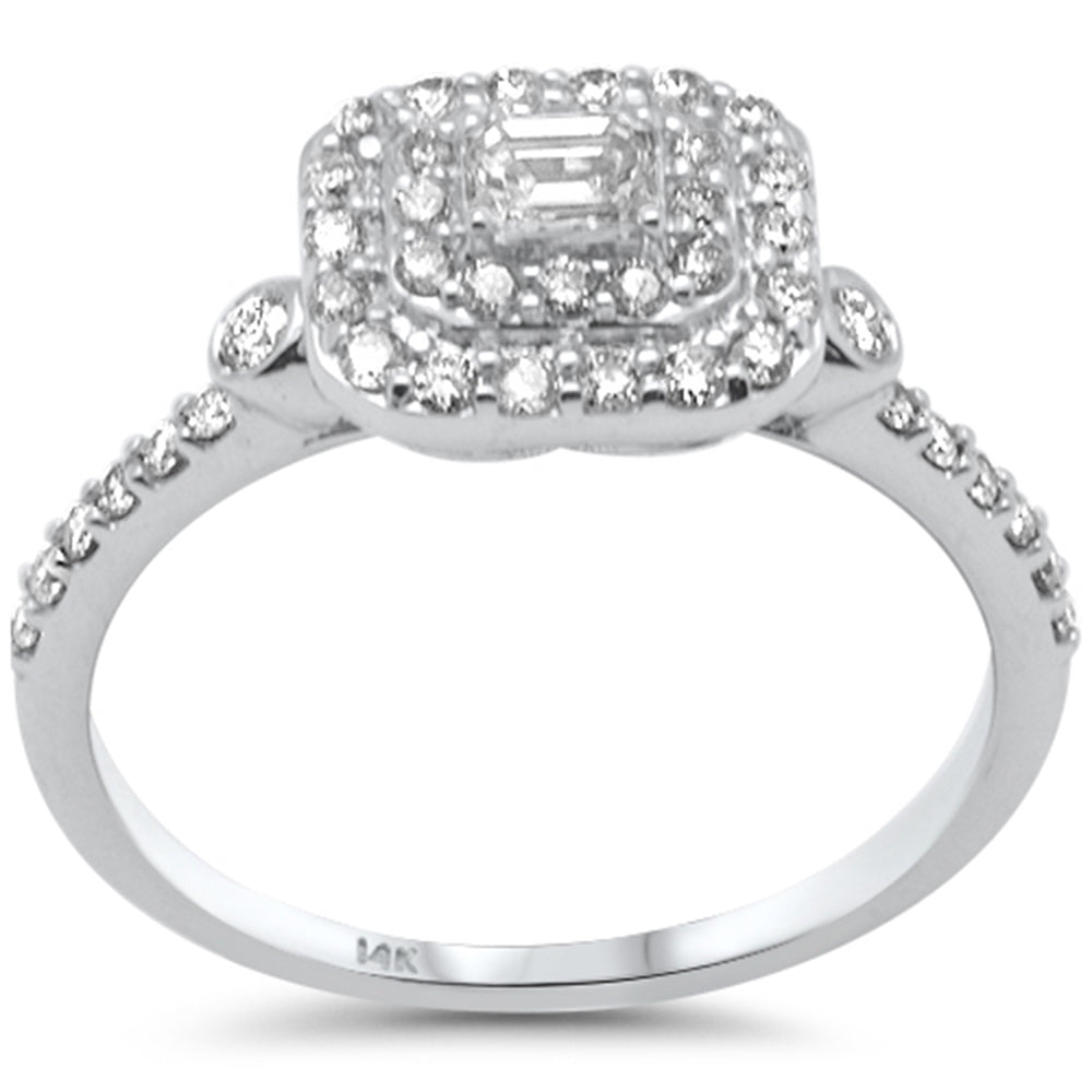 Muse Jewelry .56ct G SI 14K White Gold Square Shape Diamond Engagement Ring Size 6.5