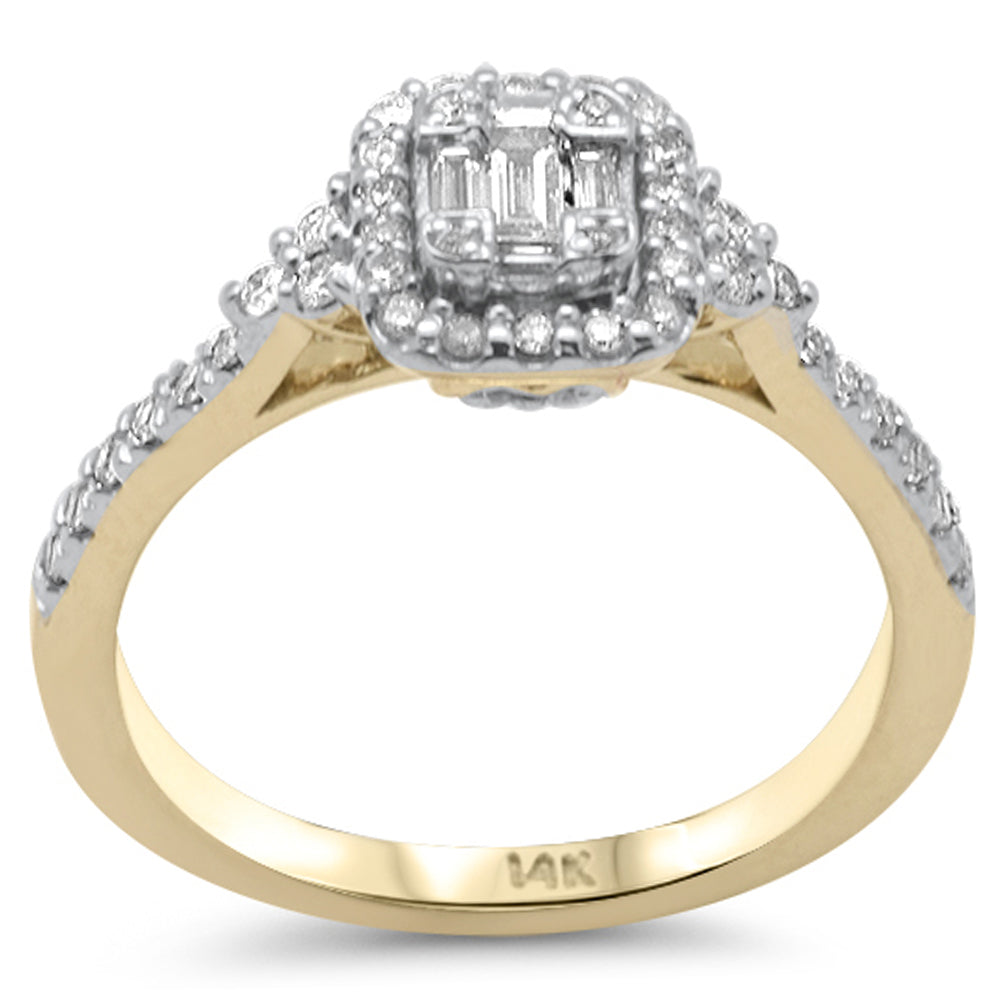 Muse Jewelry .42ct G SI 14K Yellow Gold Round & Baguette Diamond Ring Size 6.5