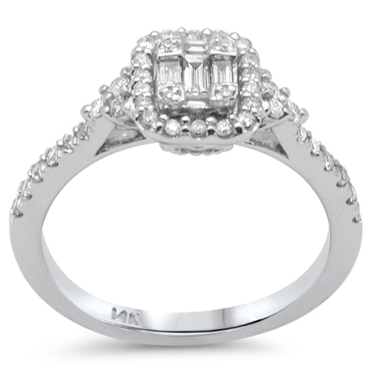 Muse Jewelry .45ct G SI 14K White Gold Round & Baguette Diamond Ring Size 6.5