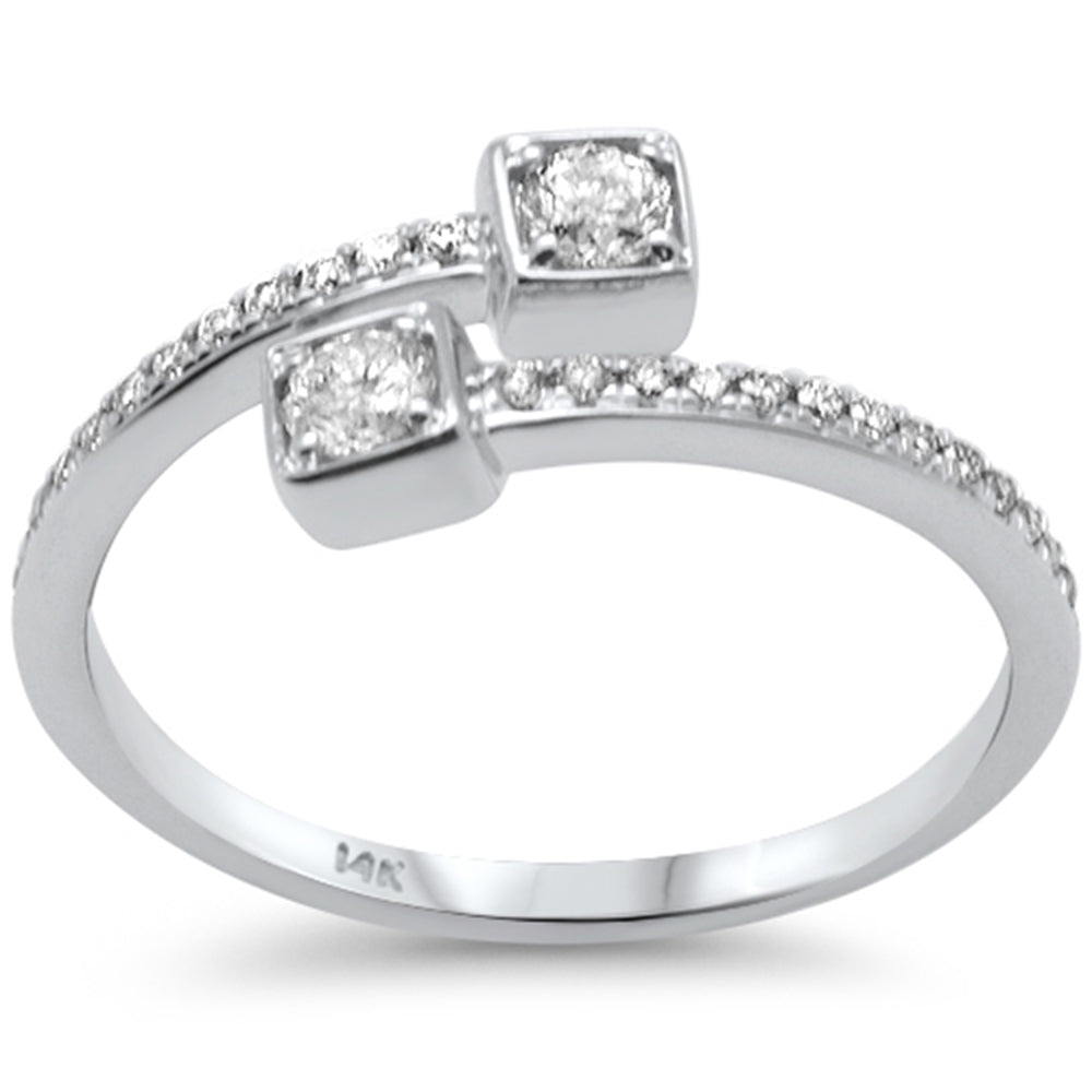 Muse Jewelry .34ct G SI 14K White Gold Round Diamond Open Band Ring Size 6.5