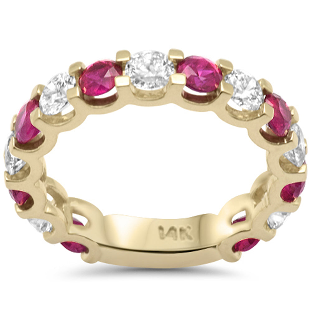 Muse Jewelry 1.37ct,1.83ct G SI 14K Yellow Gold Diamond Ruby Ring Size 7