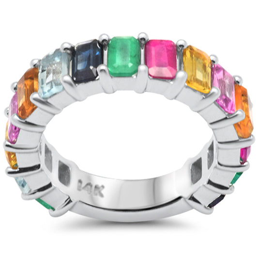 Muse Jewelry 4.49ct G SI 14K White Gold Diamond Multi Color Ring Size 6.5